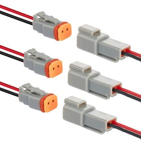 Resim 3 Çift 16 AWG 2-Pin DT Konnektör - Turuncu & Gri Yalıtımlı Ağır Hizmet Tipi Otomotiv Elektrik Konnektörleri, Arabalar, Kamyonlar, Tekneler, Motosikletler, Karavanlar ve Daha Fazlası İçin Dayanıklı PVC, Araç Elektrik Konnektörleri, Tekne Elektrik Bağlantıları, Sağlam Konnektör Tasarımı, Yüksek Kaliteli Konnektörler, Otomotiv Elektrik Konnektörü, Elektrik Kablo Konnektörü, Anderson Fiş/steker A, Uzaktan Kumandalı Elektrik Vinç, Kamyon Fişi 
