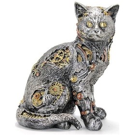 Resim Steampunk Polyester Kedi Figürü Alk2454 01 