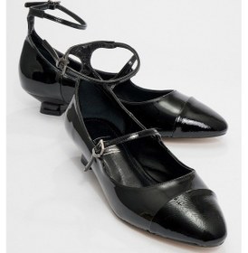 Resim Luvi Shoes Uster Siyah Rugan Kadın Kısa Topuklu Ayakkabı Siyah Rgn 