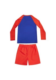 Resim Uv Korumalı Şort Uzun Kollu Çocuk Bebek Deniz Havuz Mayosu 5244 Saks Saks Mavi 