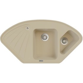 Resim Polex Cristalüx Granit Evye P-CR1 Bej Tezgah Altı Ve Tezgah Üstü Mutfak Evyesi 104.5x57 CM 