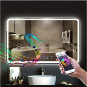 Resim Global Led Mirror 50X65 cm Bluetoothlu Dokunmatik Tuşlu Buğu Çözücü Ledli Banyo Aynası 