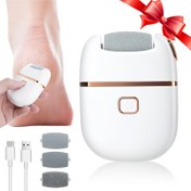 Resim 1 Adet Şarj Edilebilir Ayak Törpüsü, Kalın Cila için 3 Değiştirilebilir Bileme Başlıklı Elektrikli Pedikür Makinesi, USB Şarj, Taşkın ve Kuru Açık Bej Bakımı için Taşınabilir ve Kullanımı Kolay 