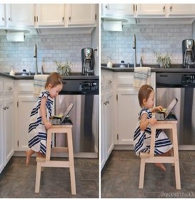 Resim w & s Woodysharky Bekvam Basamaklı Mutfak Tabure Merdiven - naturel renk 