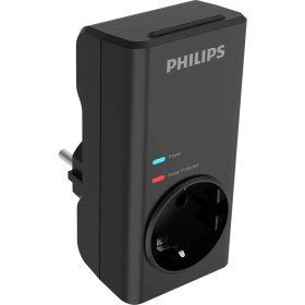 Resim Philips CHP7010B/10 1140 Joule Tekli Akım Korumalı Priz, Siyah 