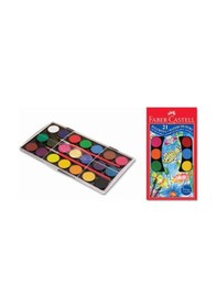 Resim Faber Castell Sulu Boya 21 Renk Büyük 30 MM 