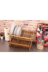 Resim Angel Of Life Bambu 2 Katlı Tabaklık Bardaklık Tezgah Üstü Bulaşıklık 