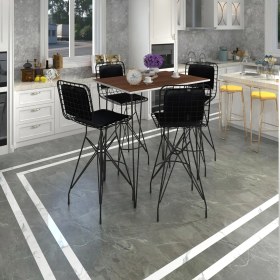 Resim Kenz Life Knsz Masa Sandalye Takımı HEM105ZENGIN Cvzsyh 100*070 4 Sandalye Syhsyh Sırt Minderli 