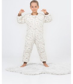 Resim Cantoy Kız Erkek Çocuk Kalın Elyaf Dolgulu Premium Kalite 2.5 Tog Desenli Uyku Tulumu Ekru - Kahverengi 