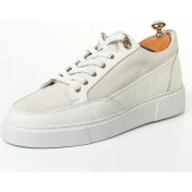 Resim Tetri Servillius Model Gerçek Deri Erkek Beyaz Casual - Erkek Beyaz Günlük Spor Ayakkabı 