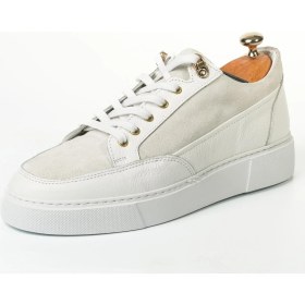 Resim Tetri Servillius Model Gerçek Deri Erkek Beyaz Casual - Erkek Beyaz Günlük Spor Ayakkabı 