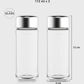 Resim Renga Voca 112 Ml Metal Kapaklı 2'li Cam Tuzluk Biberlik Seti 121011 Gümüş 