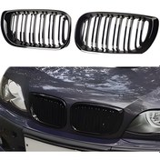 Resim S-dizayn Bmw 3 Serisi E46 Coupe Ön Panjur Böbrek Parlak Siyah Piano Black M3 Model 2002-2005 