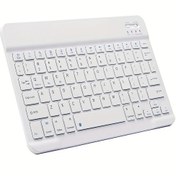 Resim Ultra İnce Kablosuz Bluetooth Klavye - Evrensel Yeniden Şarj Edilebilir BT Tuş Takımı, iPad Pro/iPad Air/iPad 9,7/iPad 10,2/iPad Mini ve Diğer iOS, Android, Windows Cihazlarla Uyumlu, Çift Amaçlı Tasarım ile Taşınabilirlik Sunan Kompakt Dizayn, Şık Görünümlü Çok Fonksiyonlu Anahtar, Şeffaf Malzeme Kalitesi, İnsana Özel Ergonomik Butonlar 