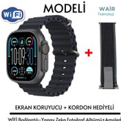 Resim Wair Teknoloji Hk10 Ultra 3 Wifi Modeli 2.02 Inç Amoled Ekran Akıllı Saat App Store Kordon Hediyeli 
