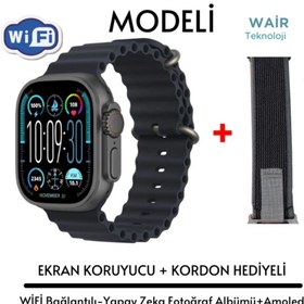 Resim Wair Teknoloji Hk10 Ultra 3 Wifi Modeli 2.02 Inç Amoled Ekran Akıllı Saat App Store Kordon Hediyeli 