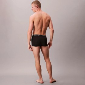 Resim Calvin Klein Erkek Low Rise Trunk 3'lü Siyah Boxer ub1 Standart Paça Tipi ile Rahat Kullanım 