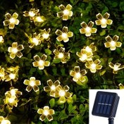Resim 1 set 6,5 m 30 Işık Güneş Çiçek Dize Işıklı Su Geçirmez Dış Mekan Kiraz Çiçeği LED Peri Lambası Noel Ağacı Bahçe Veranda Çit Bahçesi İlkbaharları için 