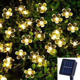 Resim 1 set 6,5 m 30 Işık Güneş Çiçek Dize Işıklı Su Geçirmez Dış Mekan Kiraz Çiçeği LED Peri Lambası Noel Ağacı Bahçe Veranda Çit Bahçesi İlkbaharları için 