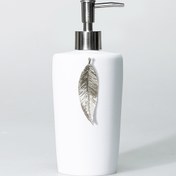 Resim Leaf Sıvı Sabunluk Beyaz Gümüş 