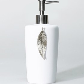 Resim Leaf Sıvı Sabunluk Beyaz Gümüş 
