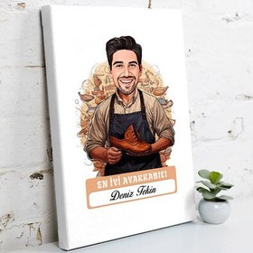 Resim Karikatürlü En İyi Erkek Ayakkabıcı Kanvas Tablo 
