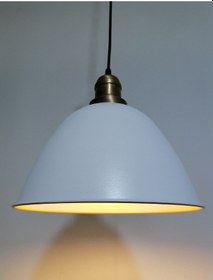 Resim Riolight Retro Beyaz Içi Gold Tekli Metal Sarkıt Çap:28 Cm 