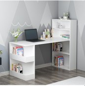 Resim Gold Kitaplıklı Çalışma Masası Beyaz 