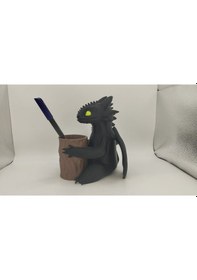 Resim Ejderha Figürlü Kalemlik Dekoratif Masa Üstü Düzenleyici 