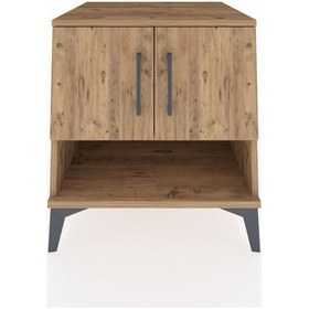 Resim Kronos Komodin 2 Raflı 2 Kapaklı 60x59x64 Çam-çam Atlas Çam 