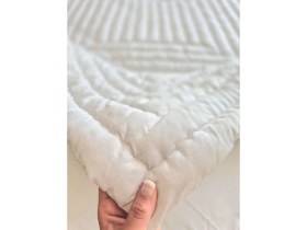 Resim di Tubina %100 Pamuk 90X130 cm El Dikişi Beyaz Doğal Nefes Alan Bebek Yorganı 