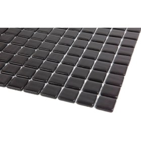 Resim MozaiKristaL Mutfak, Banyo, Havuz, Sauna, Spa Ve Tüm Yüzeyler Için 25x25 Mm Siyah Cam Mozaik. 