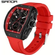 Resim Oldfriend Sanda Erkek Spor Saati Kırmızı Kronograf Ve Alarmlı Çift Ekran Silikon Kayış Diğer 