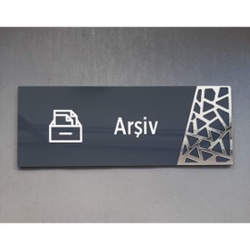 Resim Yönline Antrasit Silver Pattern Seri Arşiv Kapı Isimliği 