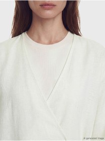 Resim LC Waikiki LCW Modest Kruvaze Yaka Keten Karışımlı Kadın Kimono 