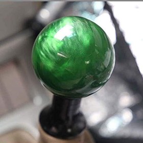 Resim Mermer Tarzı Yuvarlak Top Vites Topuzu Akrilik Shifter Topuzları Çubuk Vites Topuzları Manuel Araba için 3 Adaptörü ile Koyu Yeşil 