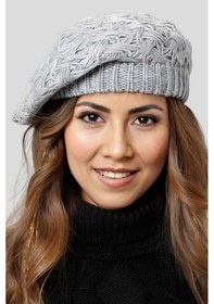 Resim Uniquetrenders Kadın Örgü Triko Ressam Bere Gri 