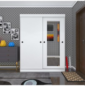 Resim Kenzlife Portmanto Ayakkabılık Plevne Aynalı Mat Beyaz 180 140 50 Suntalam 24 Çift Ayakkabı Kapasitesi 