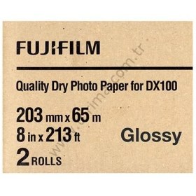 Resim Fujifilm DX100 InkJet Fotoğraf Kağıdı Glossy (Parlak) - 8'' x 213' - 2 Rulo 