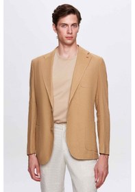 Resim D's Damat Ds Damat Regular Fit Bej Düz Kumaş Ceket 4hc04s2024362 Bej 