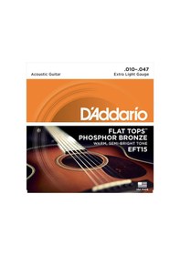 Resim D'addario Eft15 Akustik Gitar Tel Seti. Flat Tops. Phosphor Bronz 