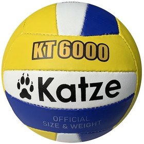 Resim Katze Kt6000 Voleybol Topu El Dikişli Mavi Beyaz Beyaz - Mavi - Sarı 