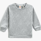 Resim Erkek Bebek Basic Sweatshirt Bisiklet Yaka 