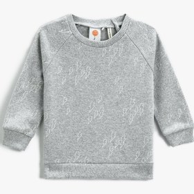 Resim Erkek Bebek Basic Sweatshirt Bisiklet Yaka 