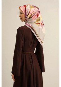 Resim Armine 2025 İlkbahar - Yaz - Dj Saf İpek Eşarp Sura -9340 - 90 X 90 / Gri 32 Gri 32 