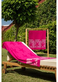 Resim Menderes Home Cotton Collection Bukle Plaj Havlusu Yıldız Fuşya 