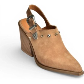 Resim Fox Shoes Y654307702 Vizon Hakiki Deri Süet Alçak Topuklu Western Ayakkabı 