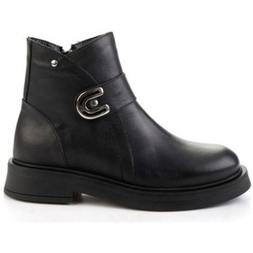 Resim Siyah Hakiki Deri Kadın Bot & Bootie K02717030403 Siyah 