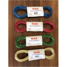 Resim Kırmızı Çelik Çamaşır Ipi 10 Metre 3 Adet Çelik 