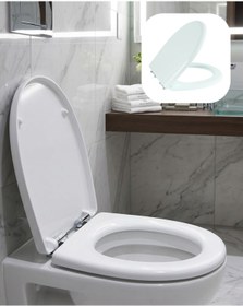 Resim renklime Universal Klozet Kapak Seti Kaydırmaz Alt Yüzey Kolay Temizlik Banyo Aksesuarı 